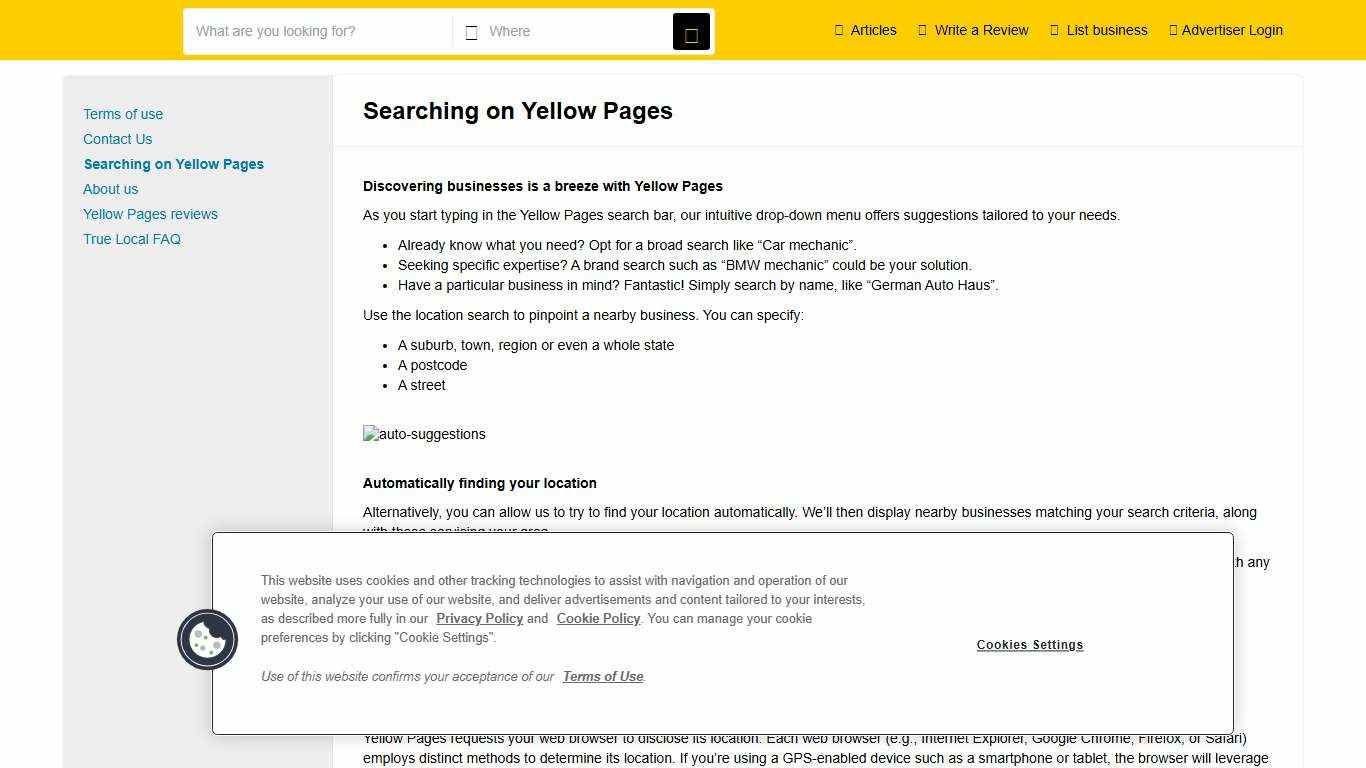 Searching on Yellow Pages Yellow Pages®
