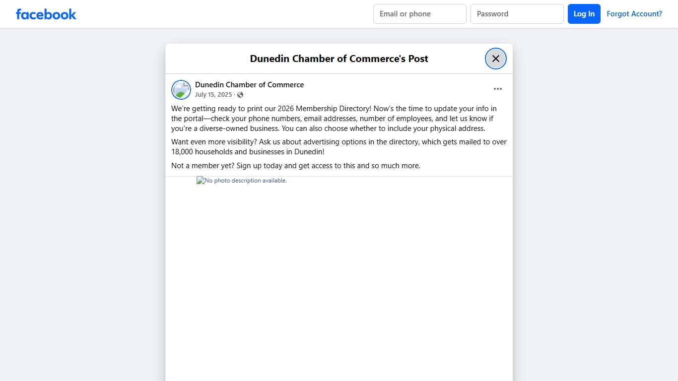 We’re getting ready to print... - Dunedin Chamber of Commerce Facebook