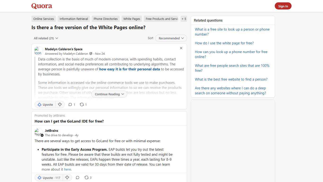 Is there a free version of the White Pages online? - Quora
